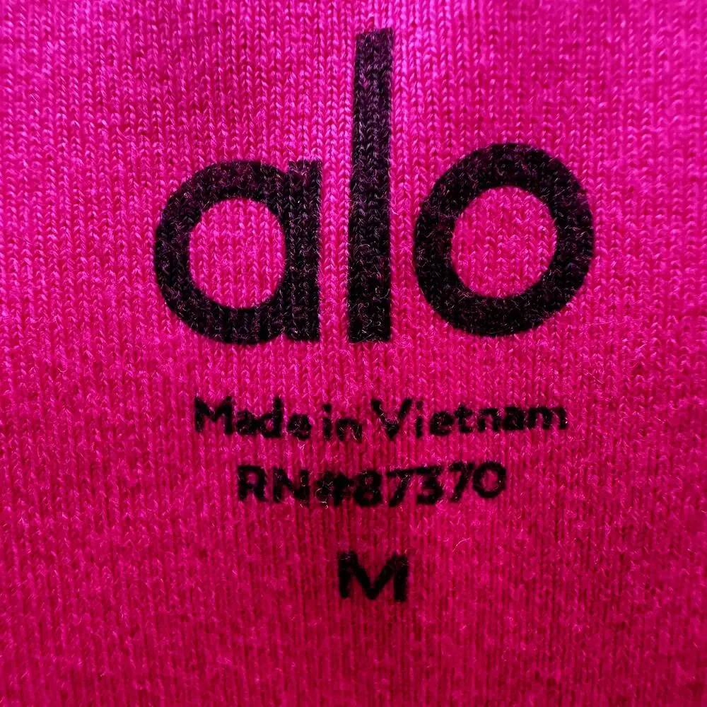Alo Yoga 7/8 High-Waist Checkpoint Legging Drawstring Cropped Hot Pink Medium